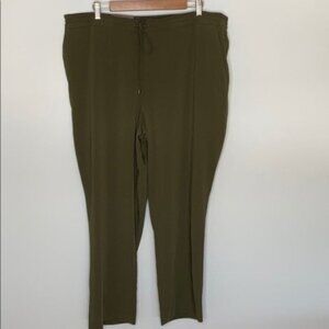 Hilary Radley Women Green Drawstring Trousers Plus Size XXL